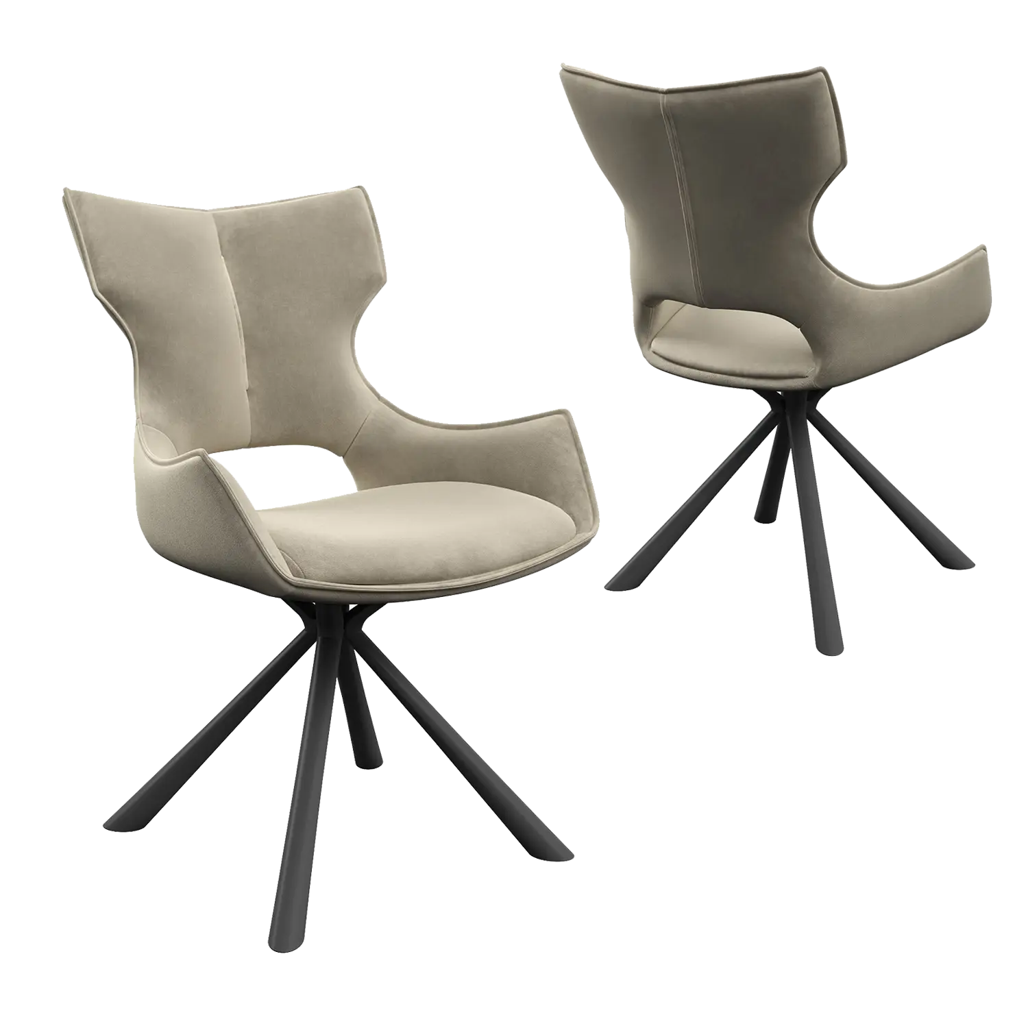 Tripoli Mink Fabric Dining Chairs - Set of 4. Also available in Grey - Main Image 