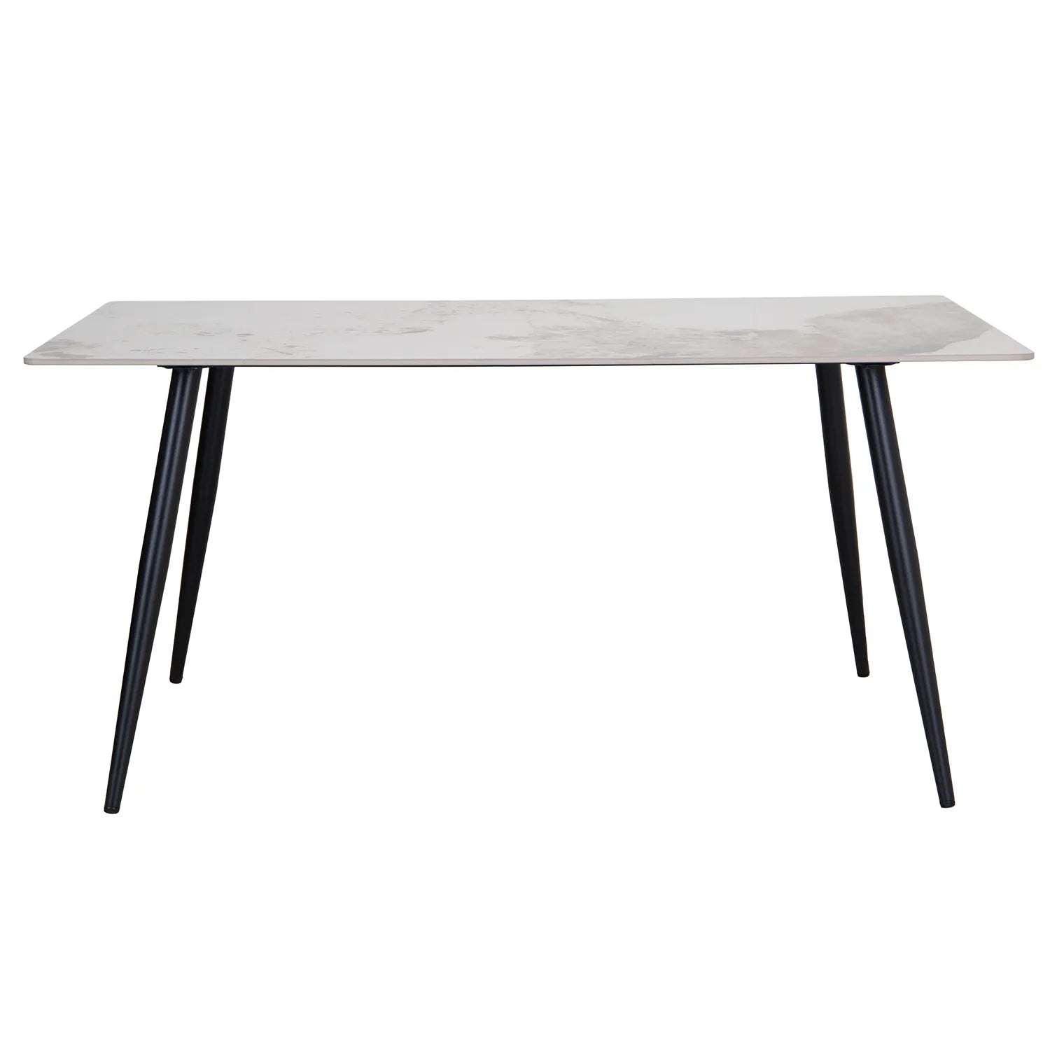 Theo 1.6M White Sintered Stone Dining Table with 4 Chairs