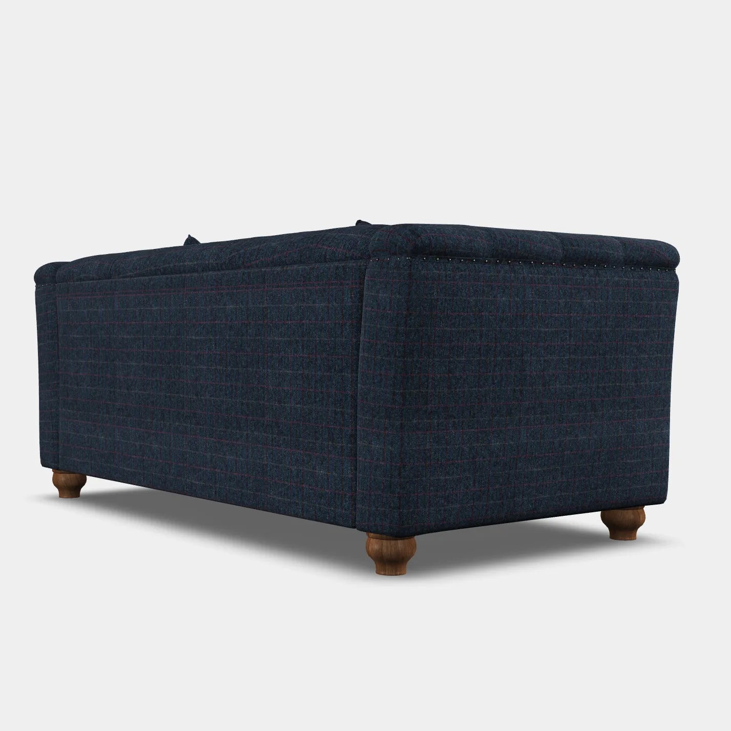 Wood Bros Thetford Chesterfield Sofa - Herringbone Check Fabric