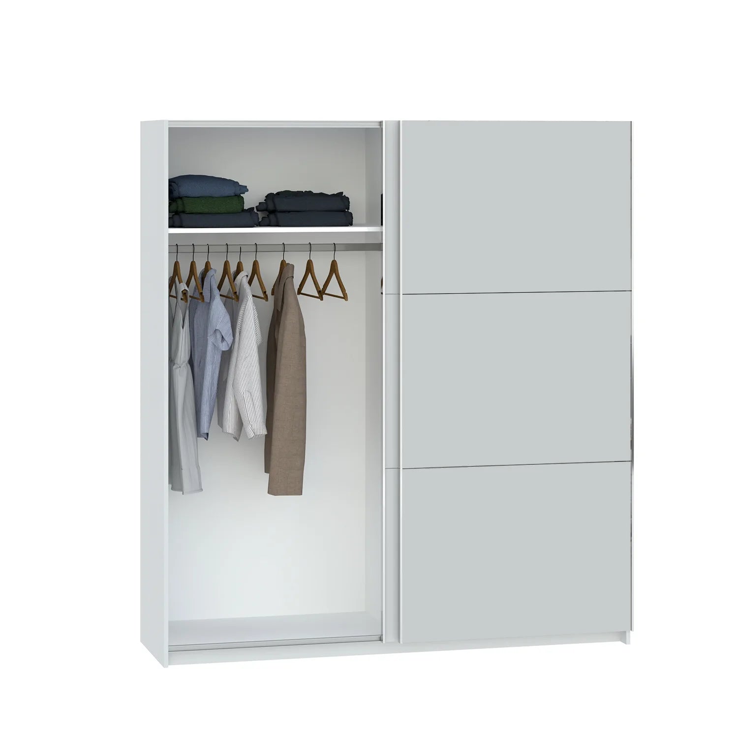 Thorvik White Decor Kids Sliding Door Wardrobe