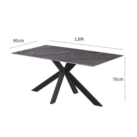 Oslo 1.8M Grey Ceramic Top Dining Table