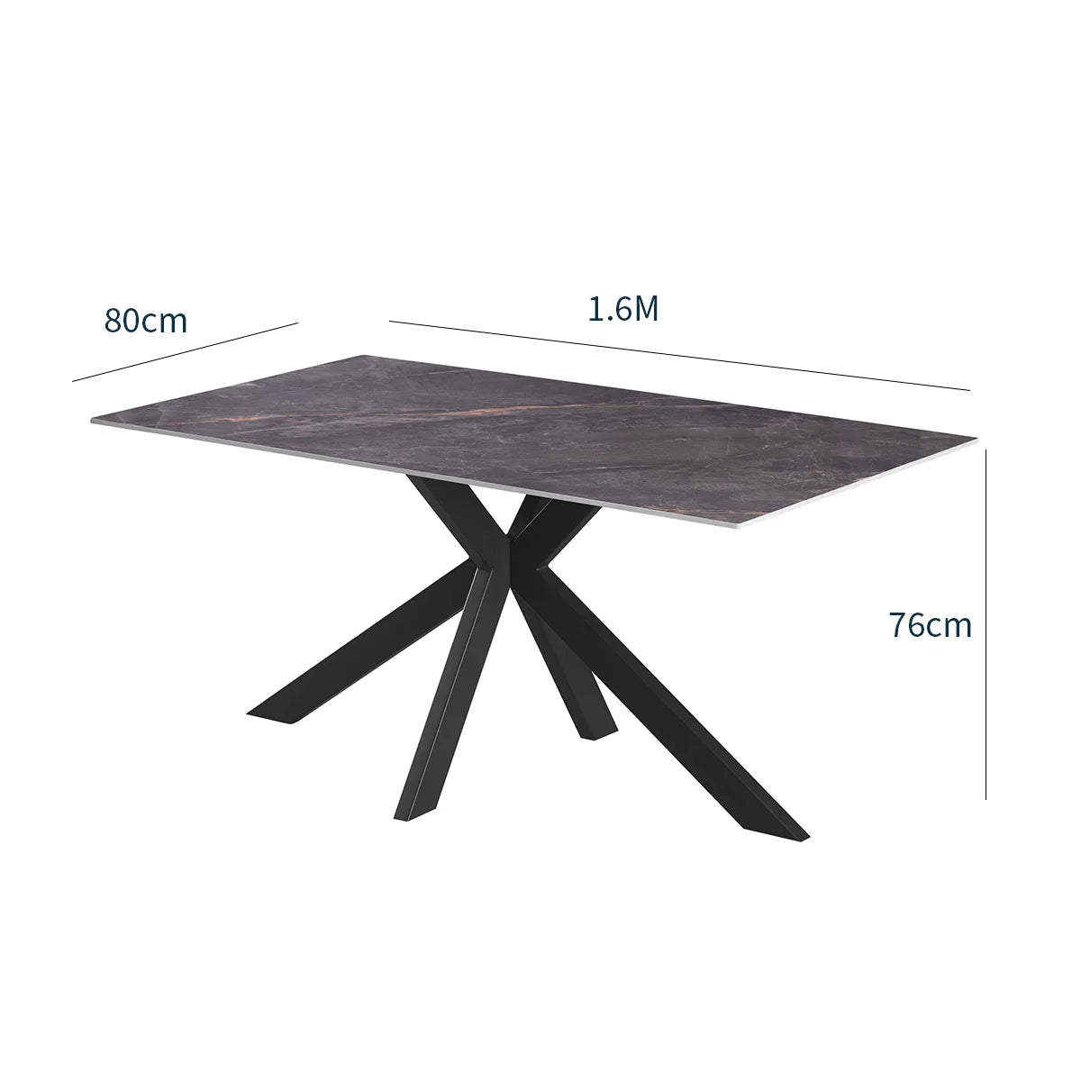 Oslo 1.6M Grey Ceramic Top Dining Table