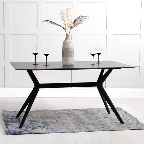 Tony 1500cm Black Sintered Stone Dining Table