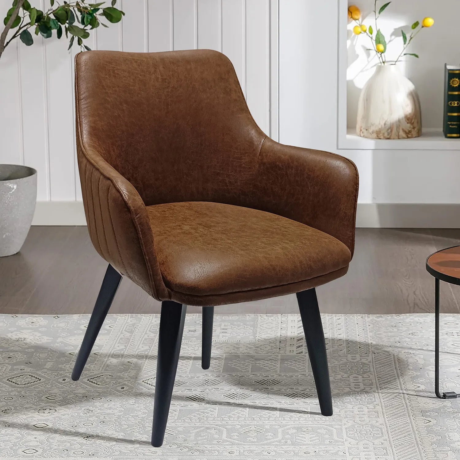 Toronto Vintage Leather Set of 4 Dining Chairs, also available in Grey - Lifestyle Image