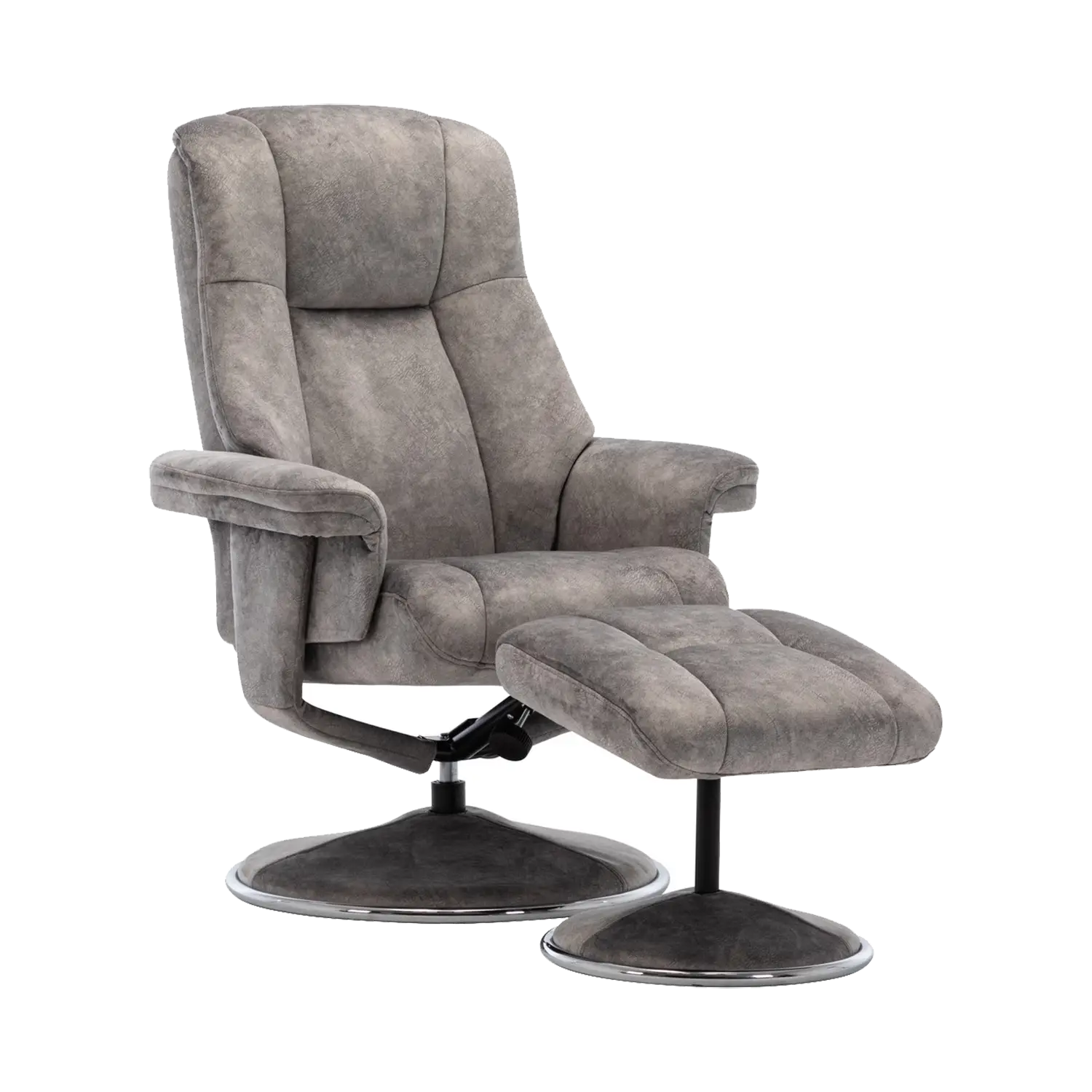 Troyes Fabric High-Back 360 Swivel Chair and Footstool