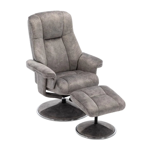 Troyes Fabric High-Back 360 Swivel Chair and Footstool, elephant - 002