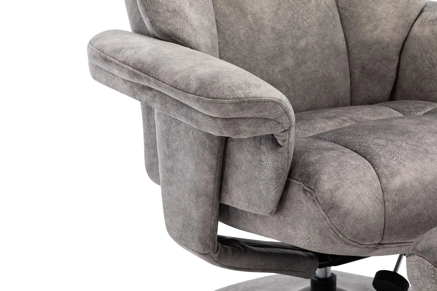 Troyes Fabric High-Back 360 Swivel Chair and Footstool