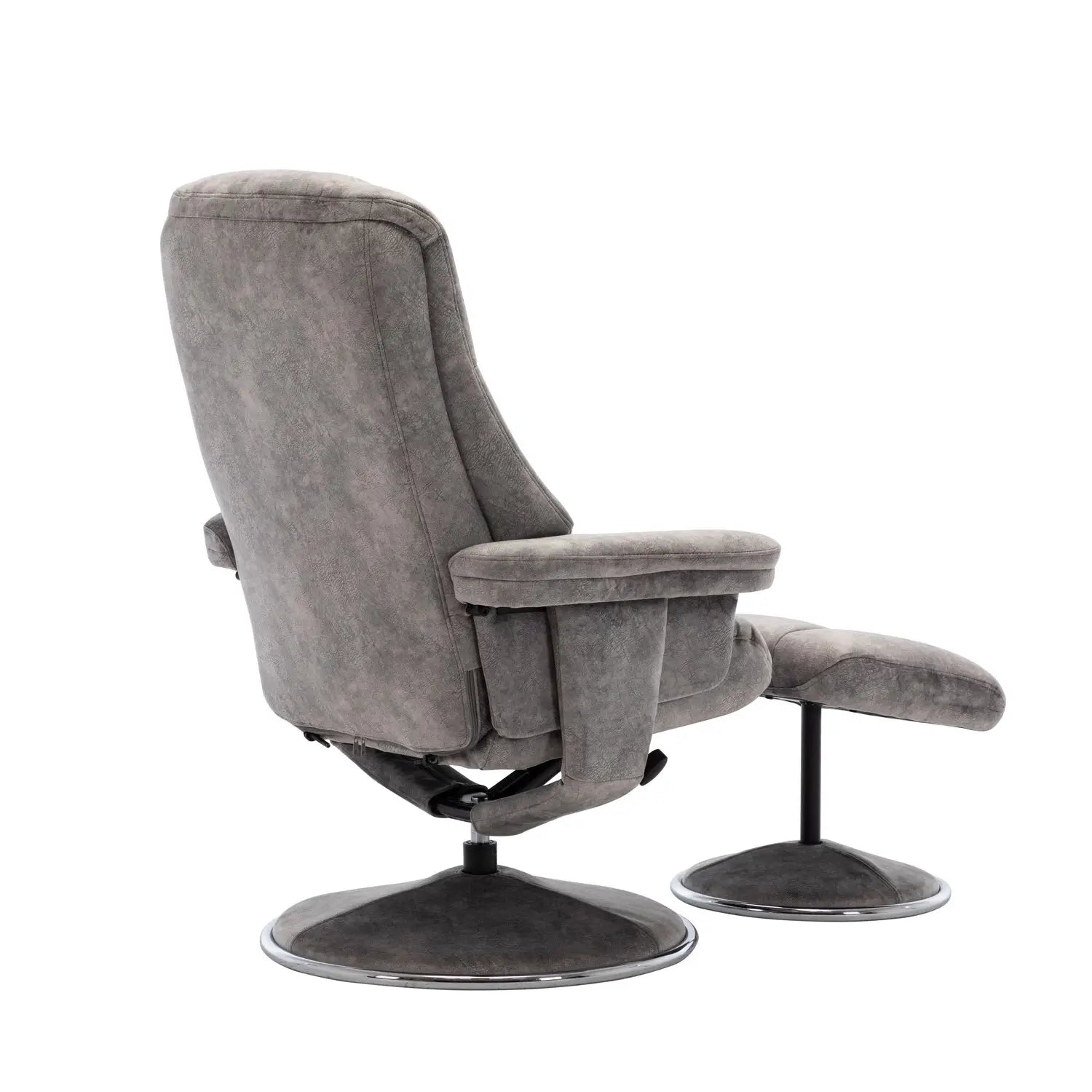 Troyes Fabric High-Back 360 Swivel Chair and Footstool