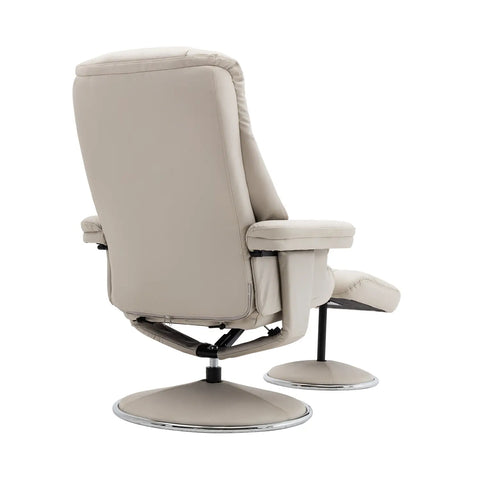 Troyes Leather Look High-Back 360 Swivel Chair and Footstool