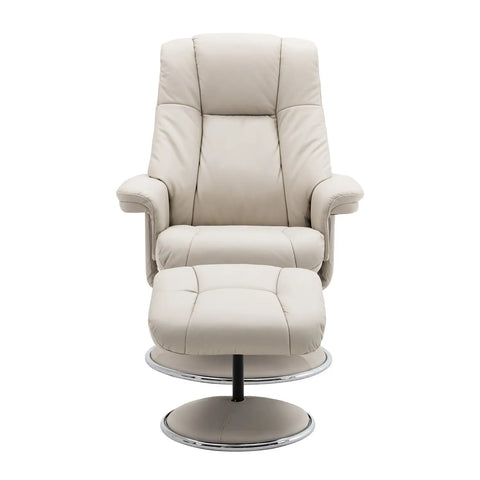 Troyes Leather Look High-Back 360 Swivel Chair and Footstool