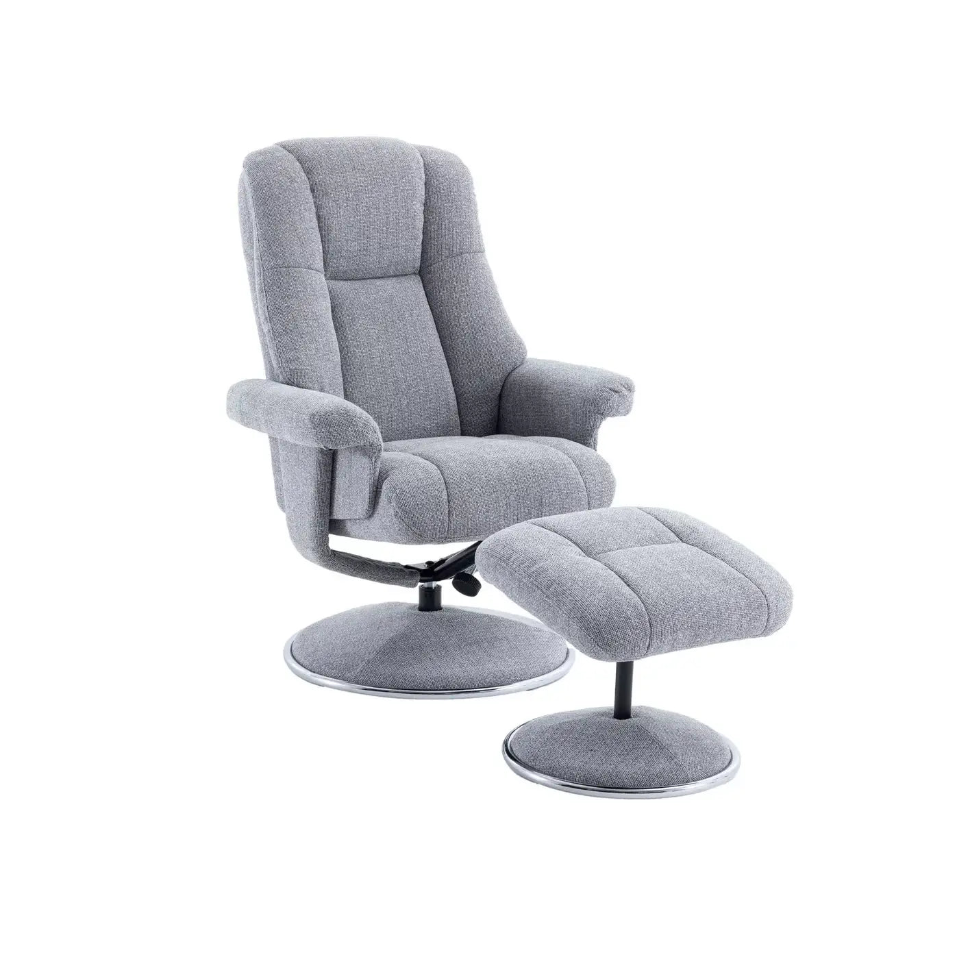 Troyes Fabric High-Back 360 Swivel Chair and Footstool