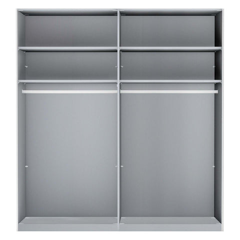 Tulsa Graphite Double Freestanding Mirrored Wardrobe By Wiemann- Internal Wardrobe Details