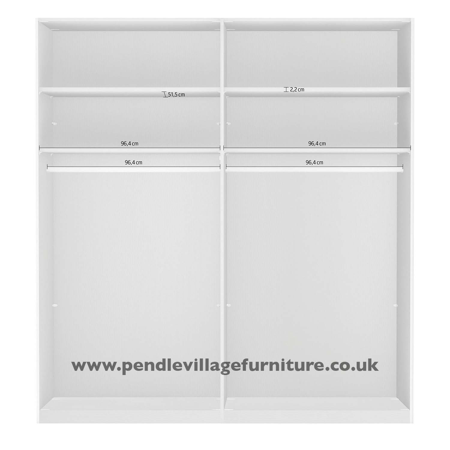 Tulsa Graphite Double Freestanding Mirrored Wardrobe