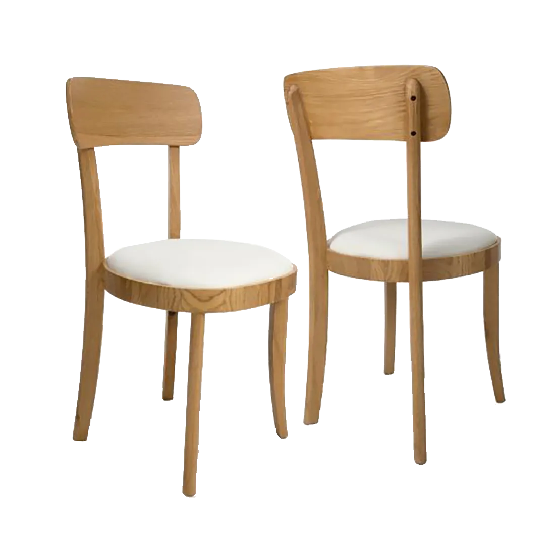 Vernon Natural Oak Scandi Style Dining Chairs with Fabric Seat