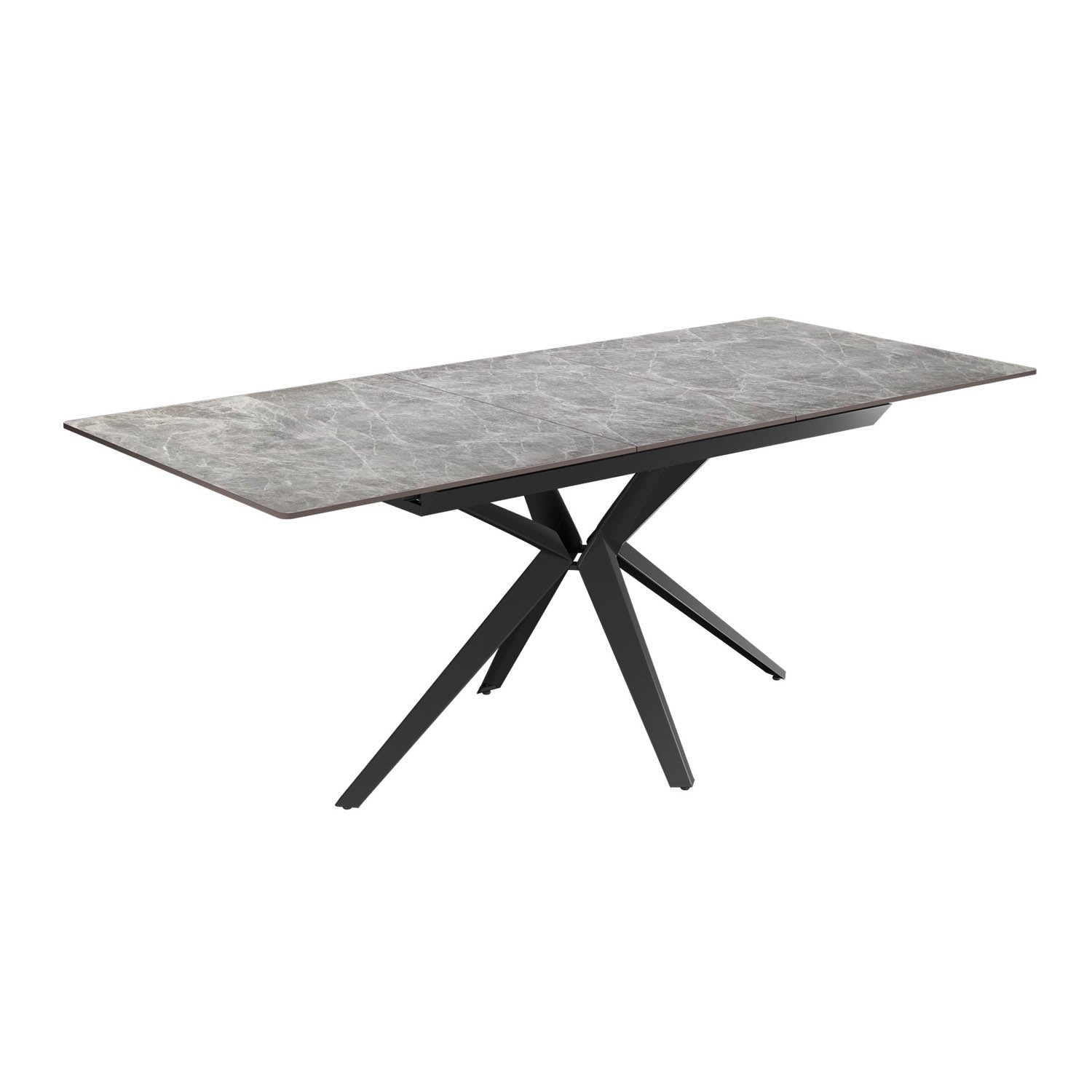 Lina 160-200cm Grey Gloss Ceramic Extending Dining Table