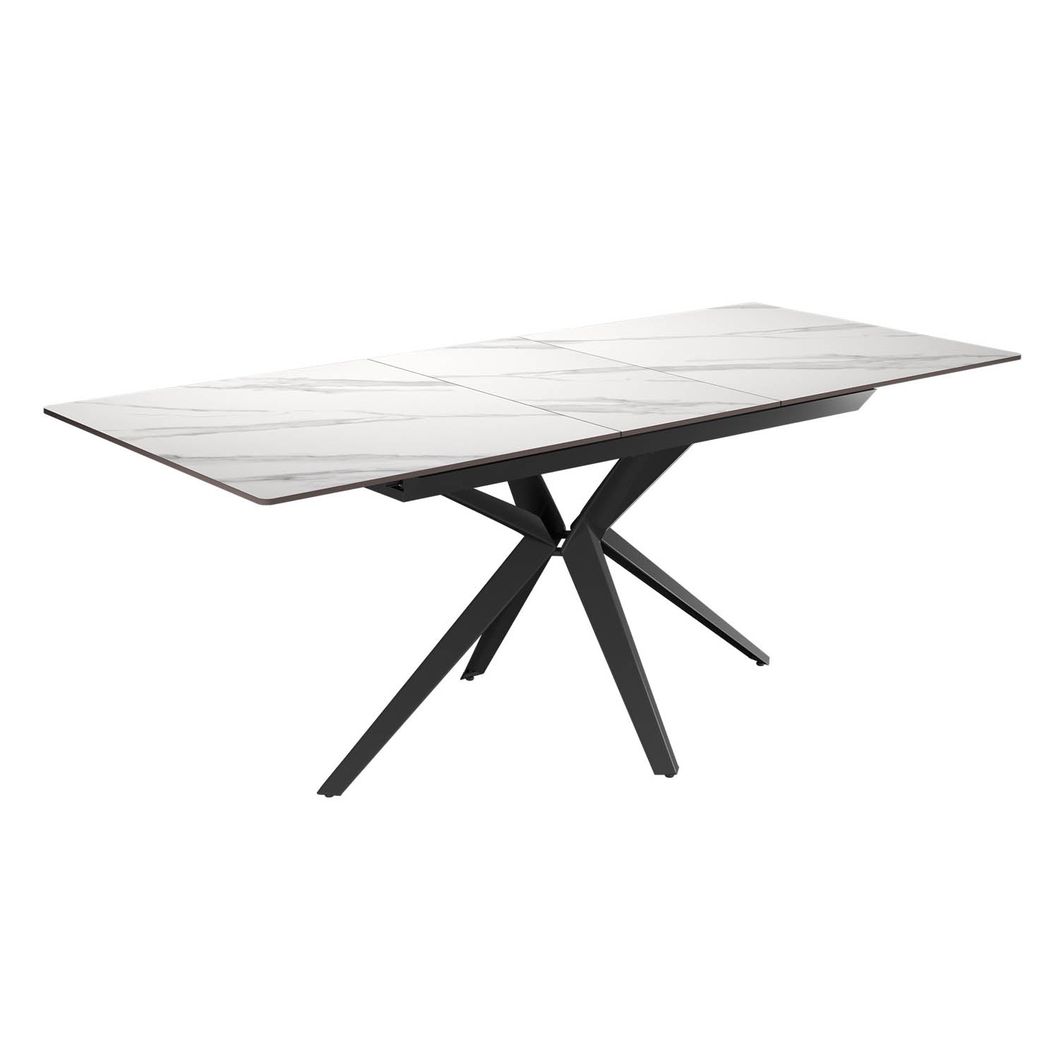 Lina 160-200cm White Gloss Ceramic Extending Dining Table