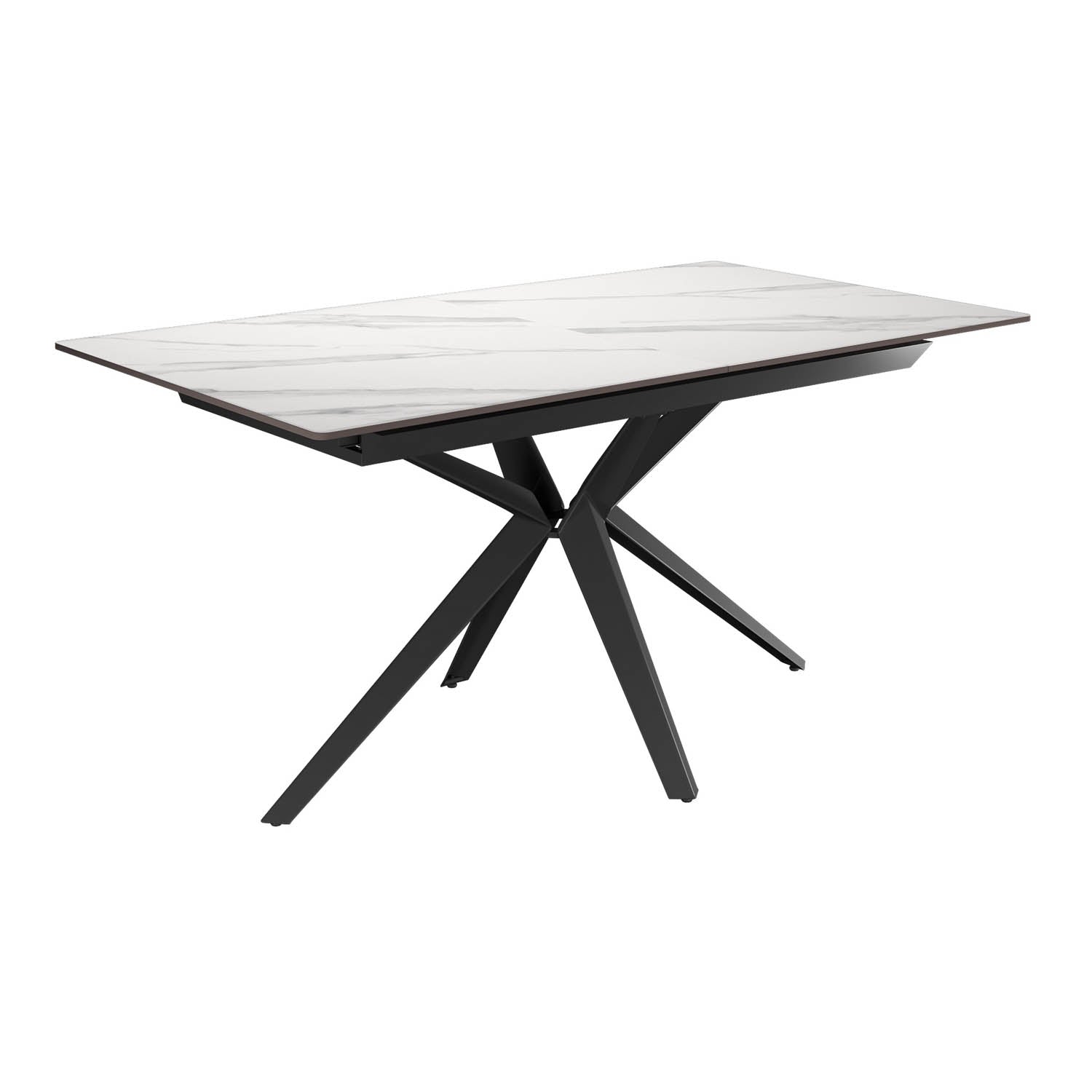 Lina 160-200cm White Gloss Ceramic Extending Dining Table