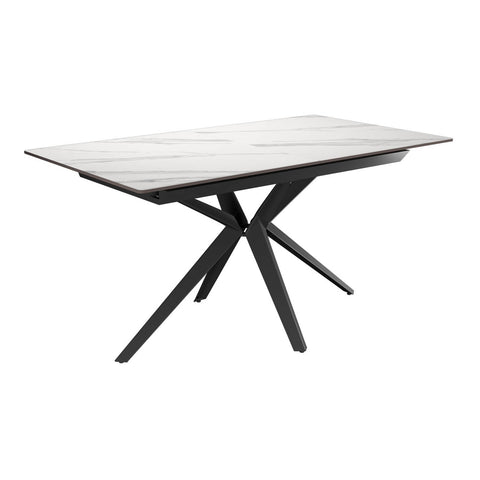 Lina 160-200cm White Gloss Ceramic Extending Dining Table - Main Image