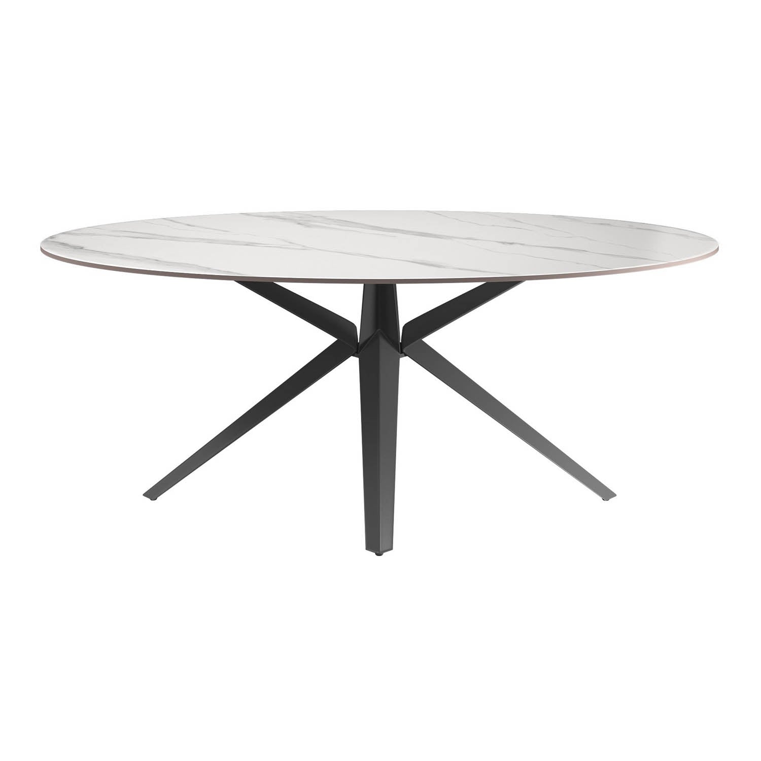 Lina 180cm White Gloss Ceramic Oval Dining Table