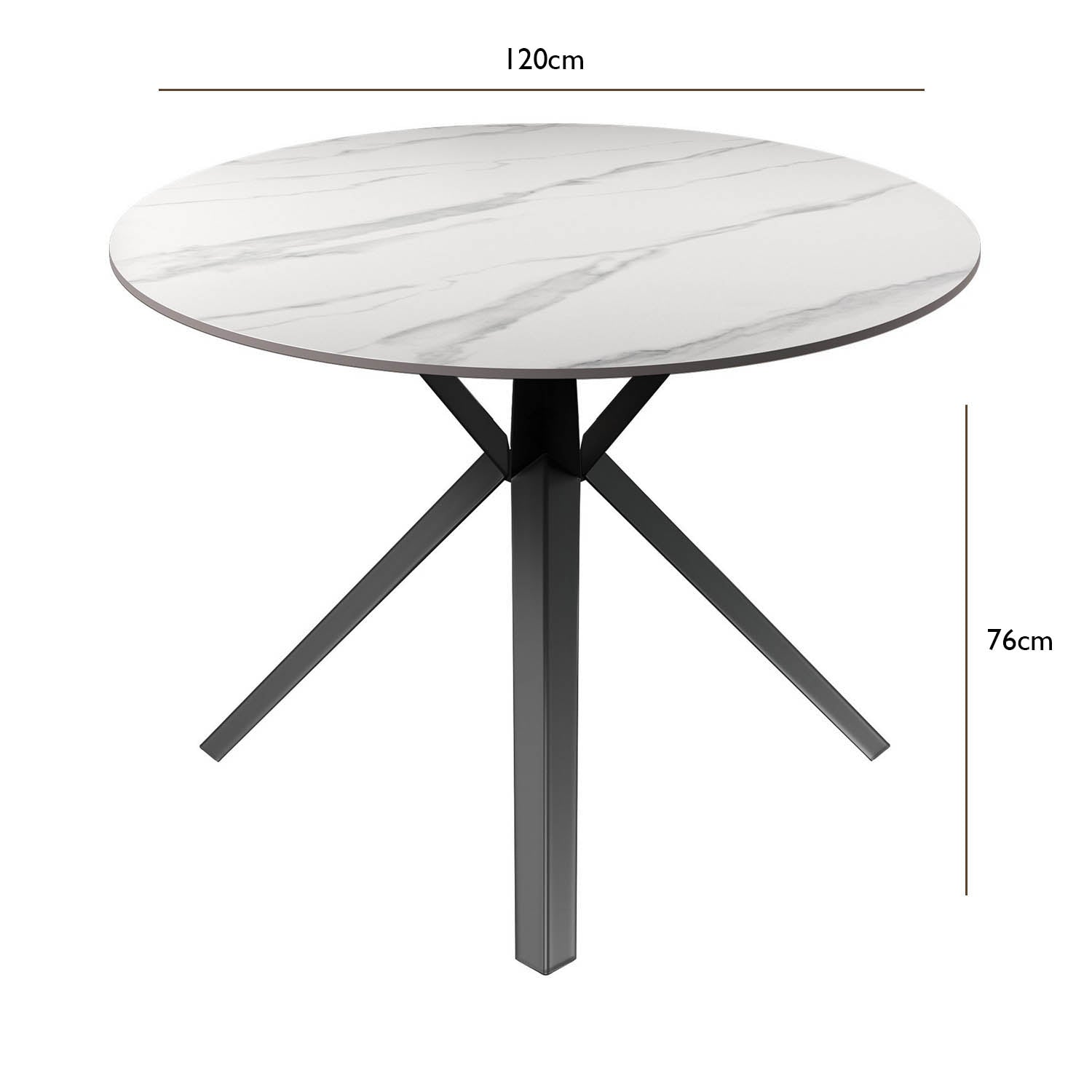 Lina 120cm White Gloss Ceramic Round Dining Table