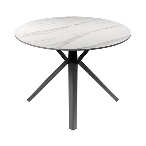 Lina 120cm White Gloss Ceramic Round Dining Table - Main Image 