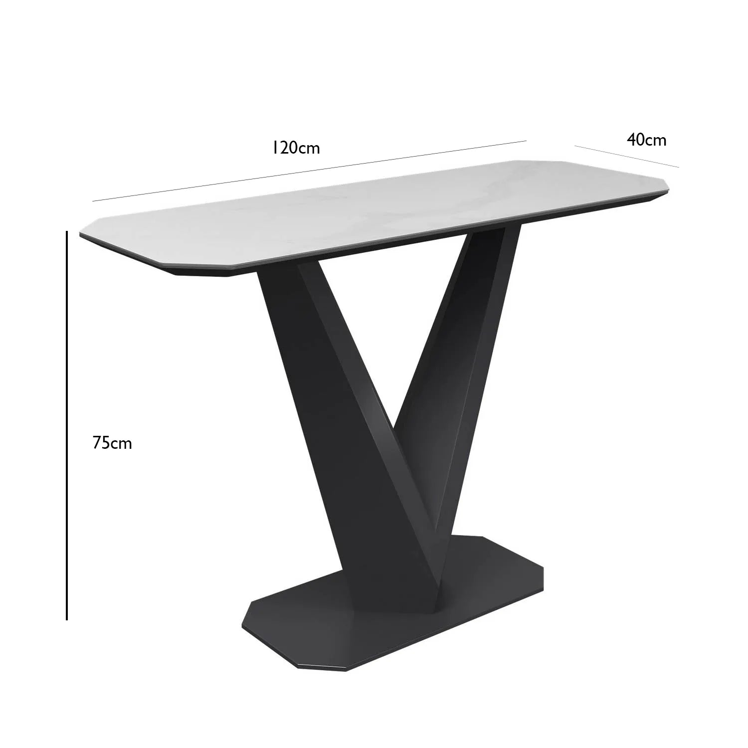 Merlin Matte White Ceramic Console Table