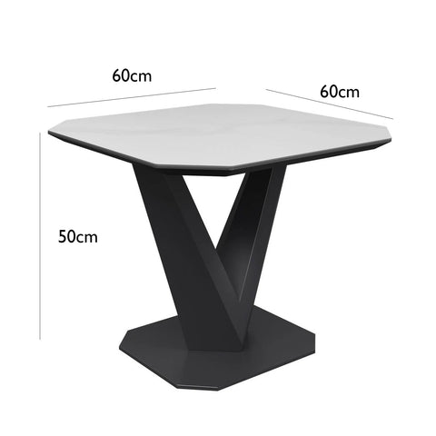 Merlin Matte White Ceramic Side Table