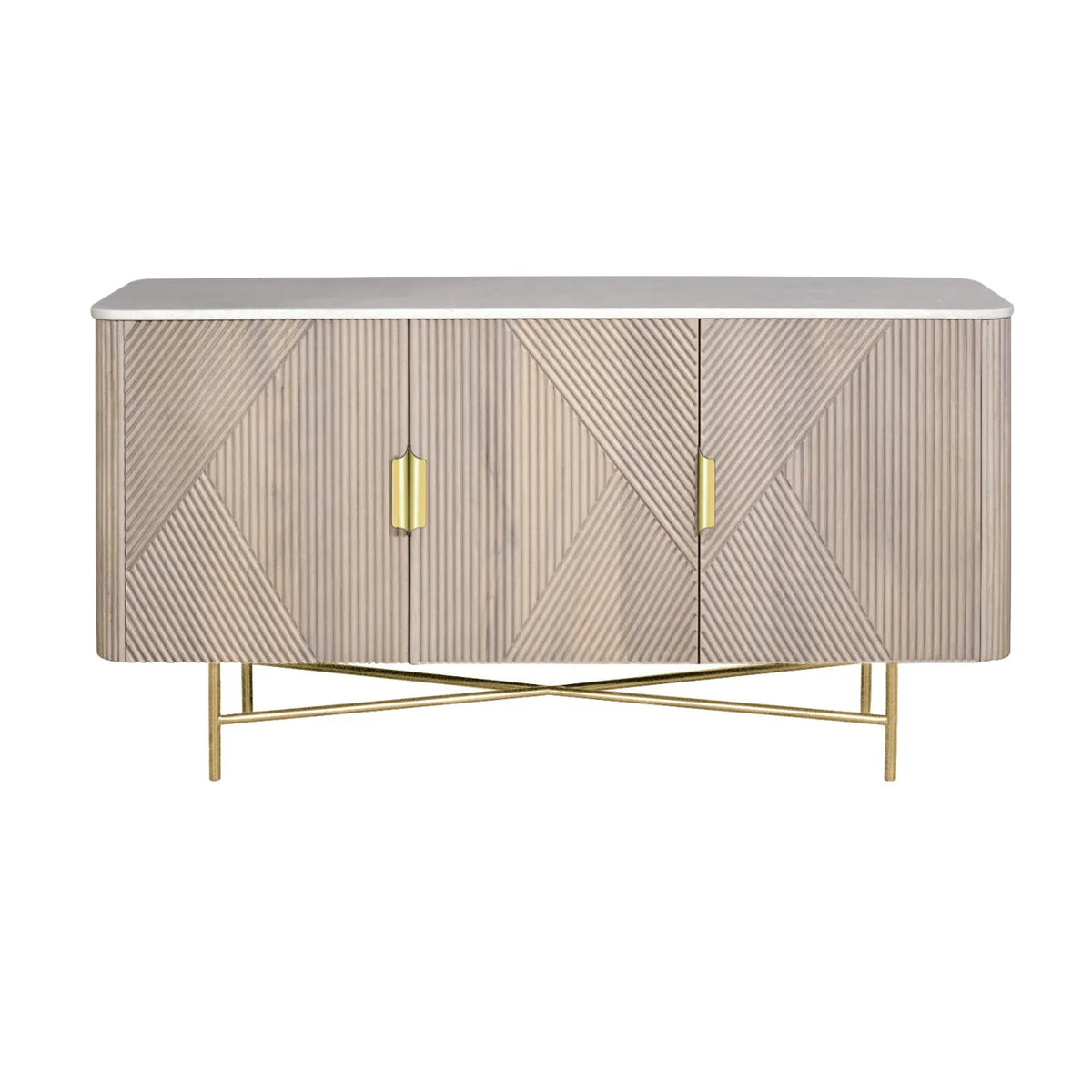 Valencia Marble Mango Wood 3 Door Sideboard, matching furniture available 