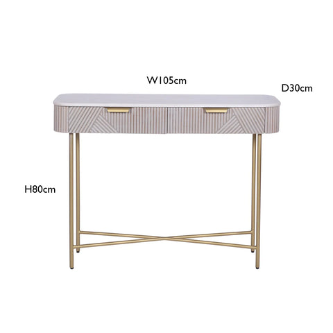 Valencia Marble Mango Wood Console Table, matching furniture available - Dimensions 