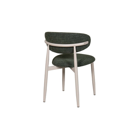 Set of 4 Valencia Forest Green Upholstered Dining Chairs, also available in Charcoal and Oatmeal - Back of Chair 