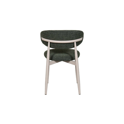 Set of 4 Valencia Forest Green Upholstered Dining Chairs, also available in Charcoal and Oatmeal - Back View 