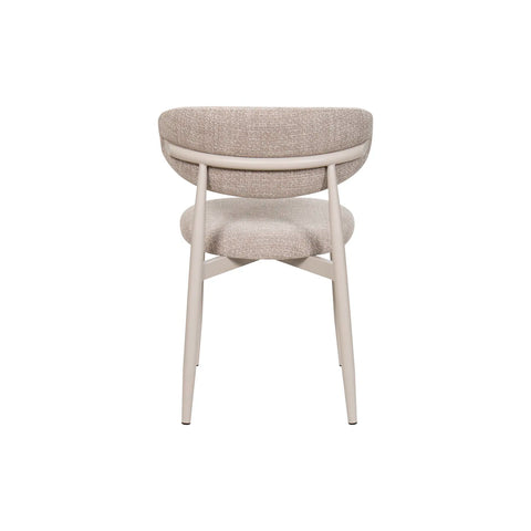 Set of 4 Valencia Oatmeal Upholstered Dining Chairs, also available in Charcoal and Forest - Back View 