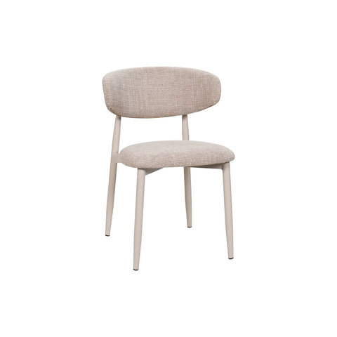 Set of 4 Valencia Oatmeal Upholstered Dining Chairs, also available in Charcoal and Forest - Angled View