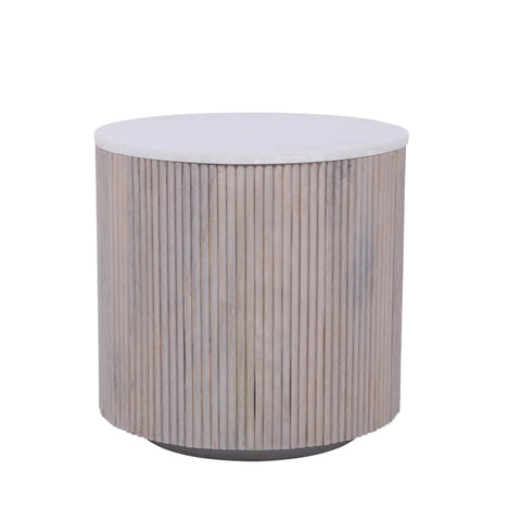 Valencia Marble Mango Wood Side Table, matching furniture available - Back of Side Table