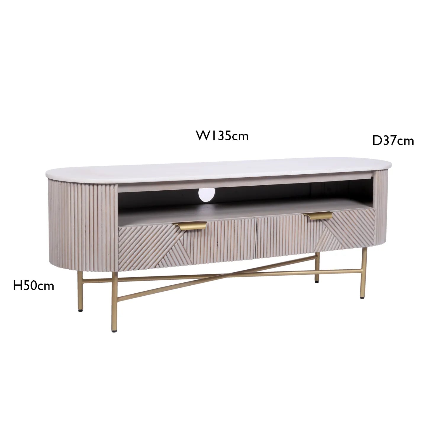 Valencia Marble Mango Wood TV Unit