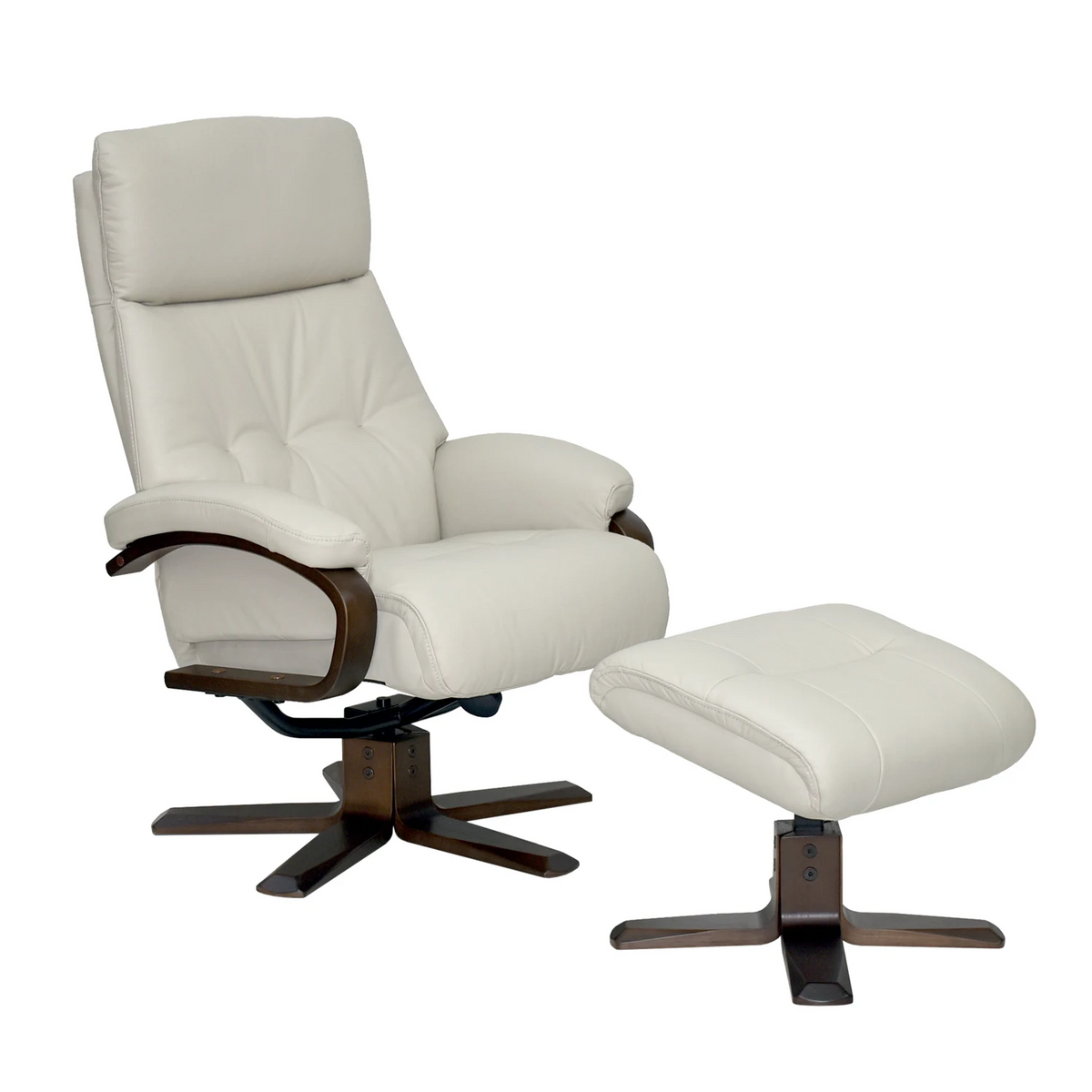 Valencia Faux Leather Swivel Recliner Chair and Footstool, also available in Charcoal, Olive Green and Navy