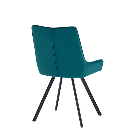 Valentino Set of 4 Plush Velvet Turquoise Dining Chair