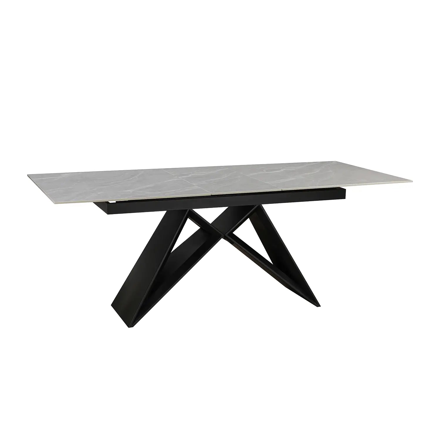 Valentino Argento Grey Ceramic Extending Dining Table