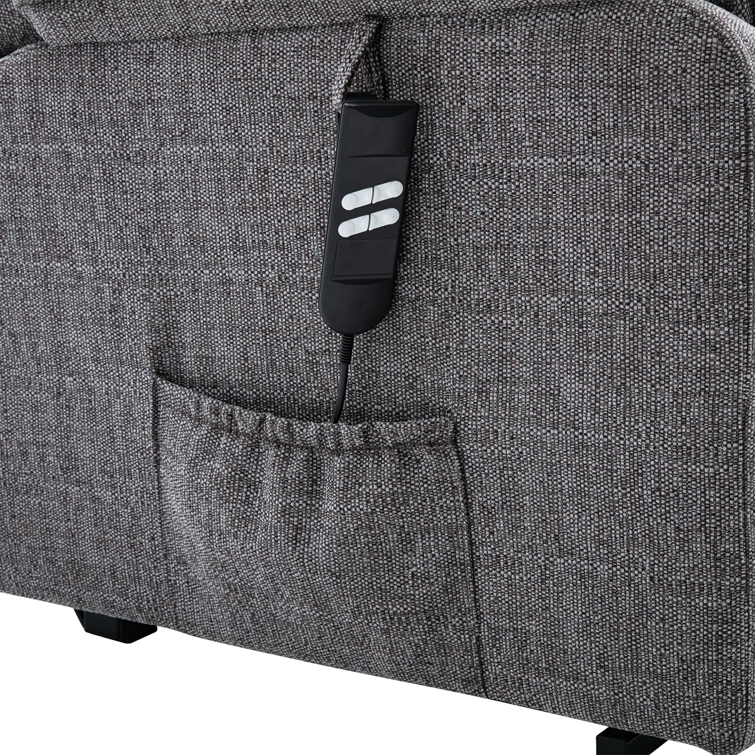 Valentino Lisbon Grey Fabric Double Motor Rise and Recline Chair - Remote Control