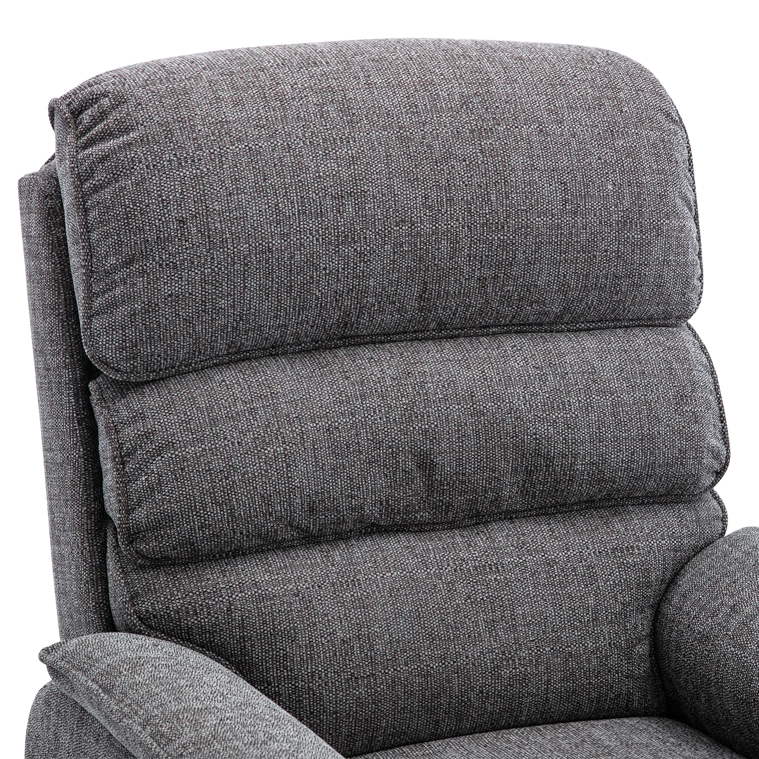 Valentino Lisbon Grey Fabric Double Motor Rise and Recline Chair - Cushioned Back