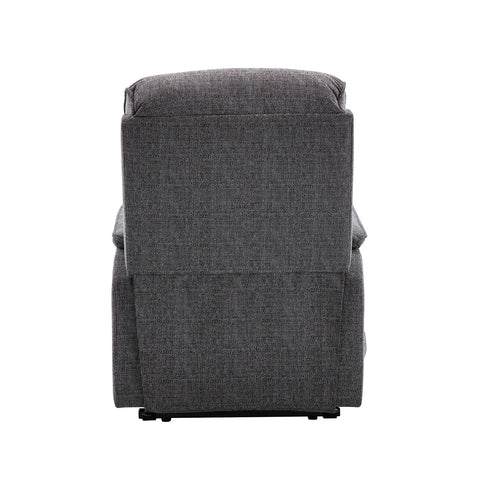 Valentino Lisbon Grey Fabric Double Motor Rise and Recline Chair - Back