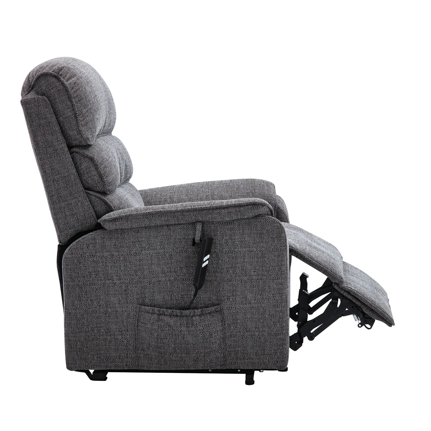 Valentino Lisbon Grey Fabric Double Motor Rise and Recline Chair - side 