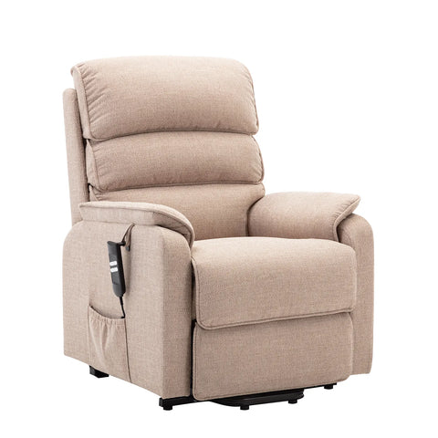 Valentino Lisbon Wheat Fabric Double Motor Rise and Recline Chair