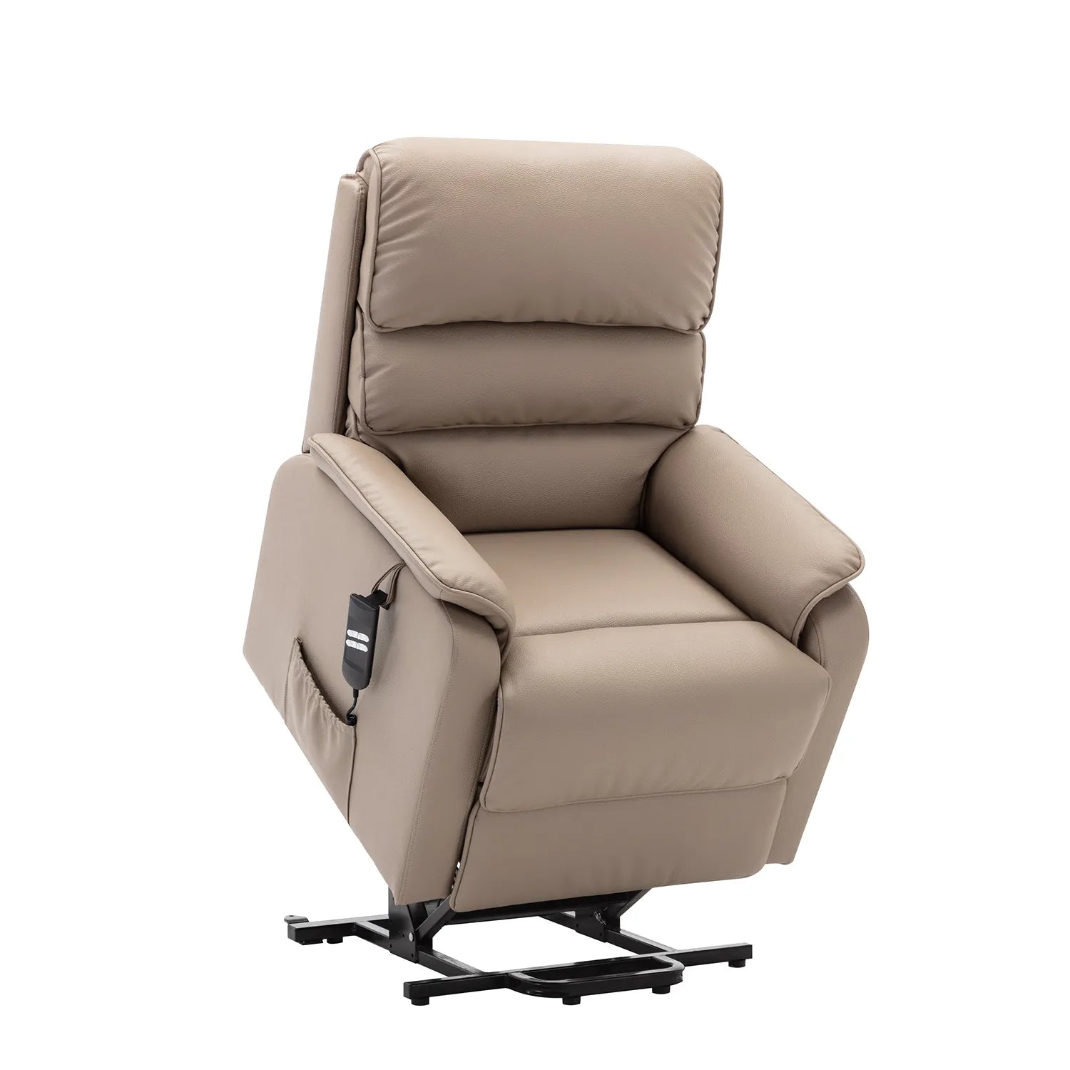 Valentino Pebble Plush Faux Leather Double Motor Rise and Recline Chair - rise and recline