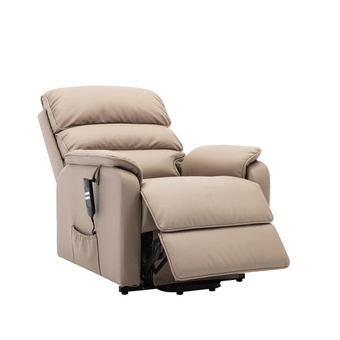 Valentino Pebble Plush Faux Leather Double Motor Rise and Recline Chair