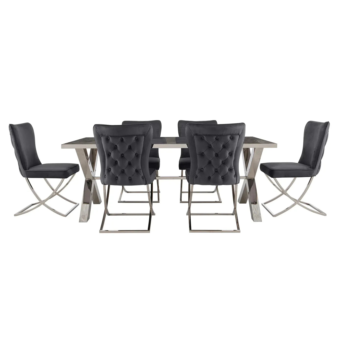 Vanquish Large Dining Table and 4 Dining Chairs