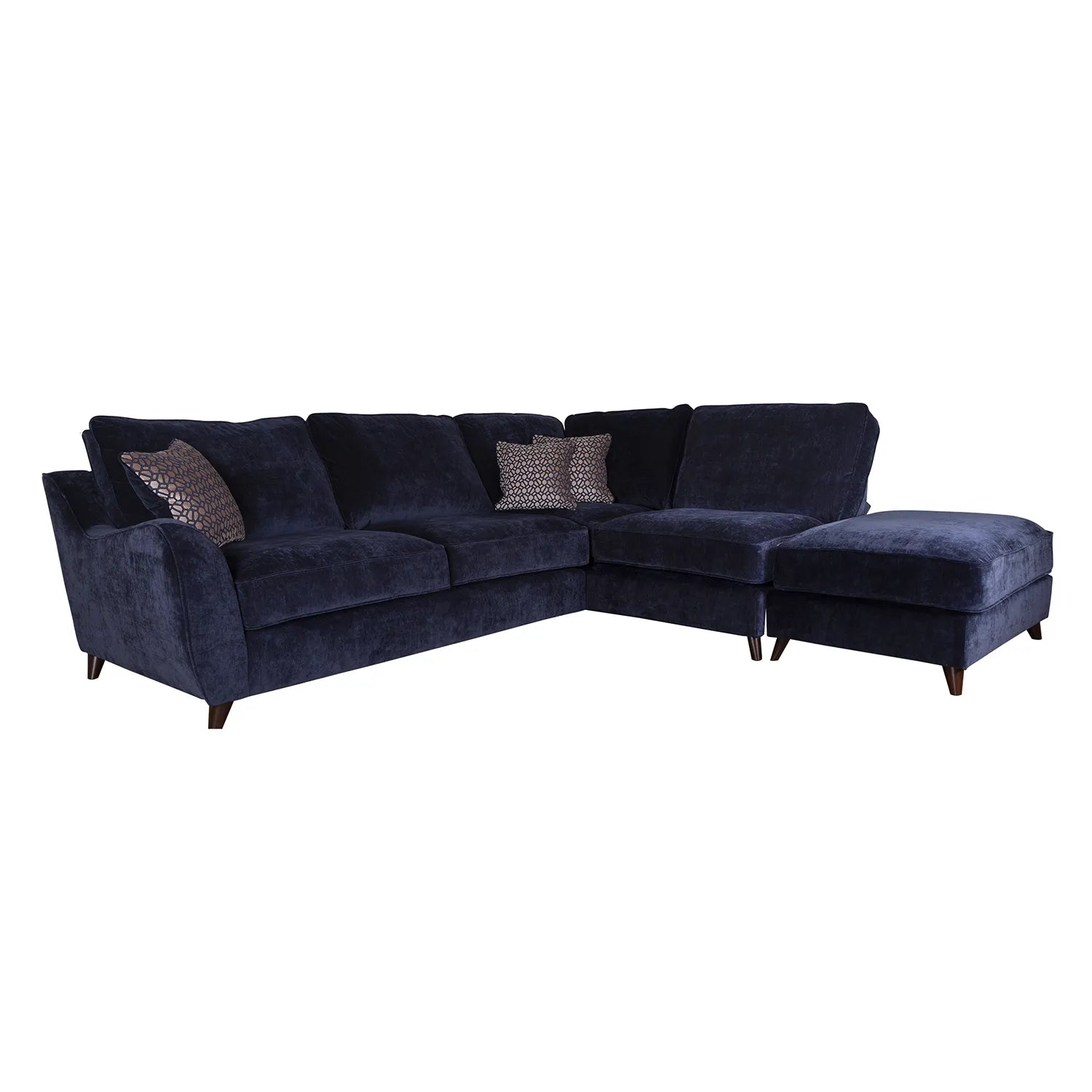 Viva Navy Blue Fabric Corner Sofa