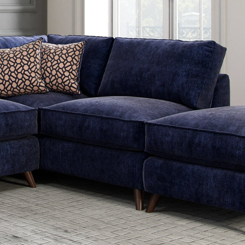 Viva Navy Blue Fabric Corner Sofa