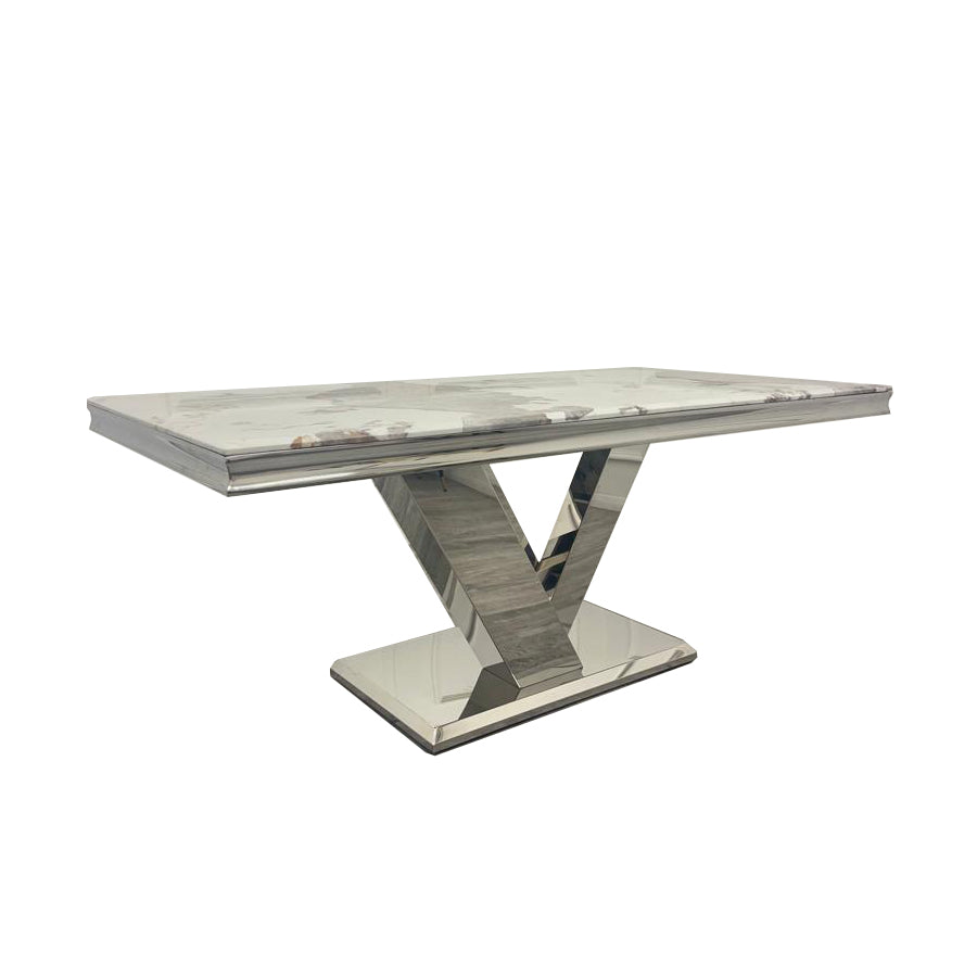 Valencia 1.8M Pandora White Marble Dining Table - Main 