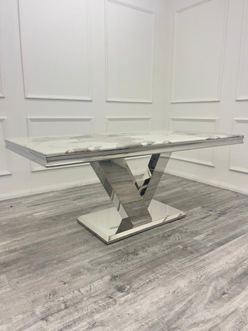 Valencia 1.8M Pandora White Marble Dining Table - Lifestyle